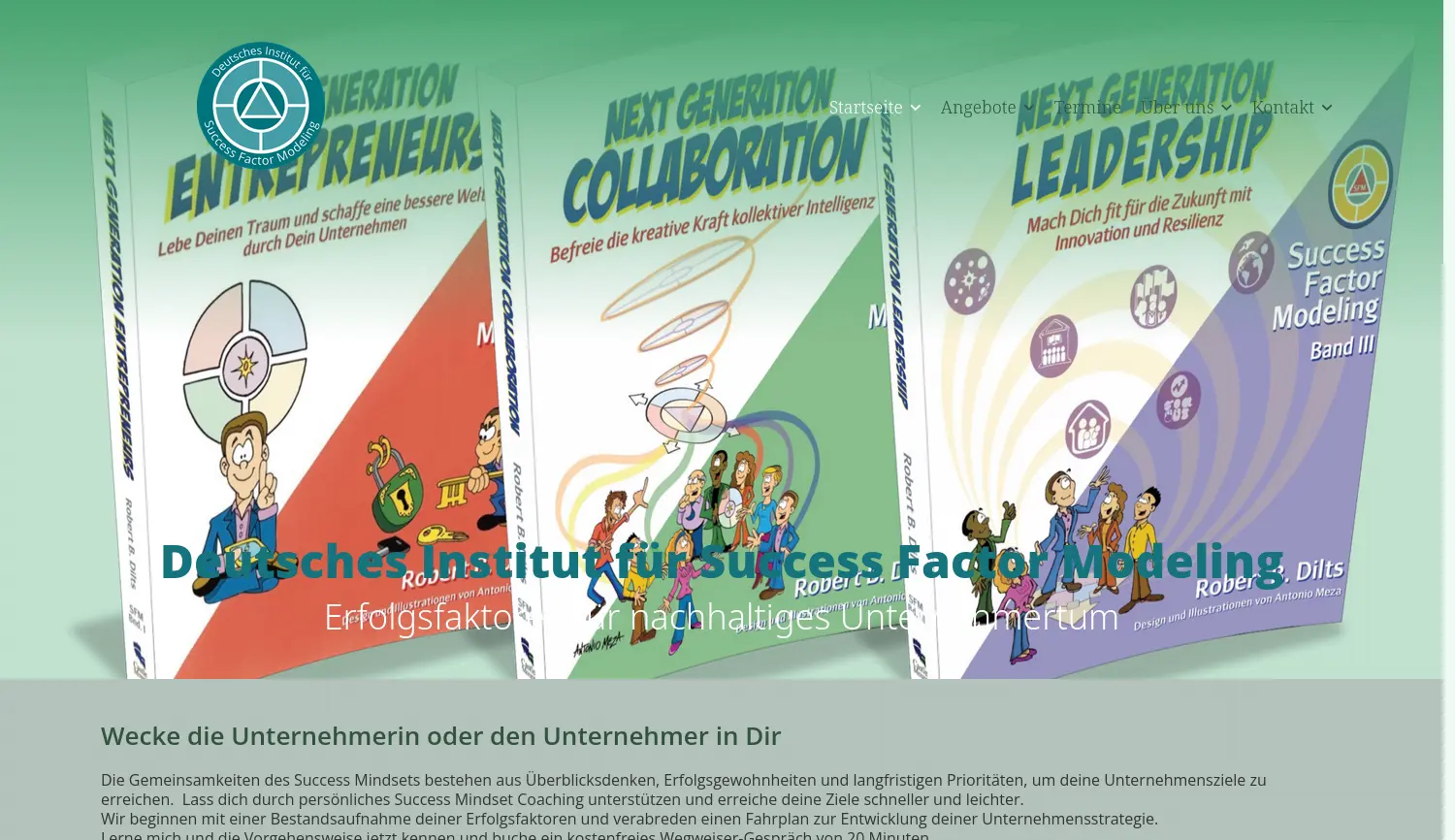 Website der Firma Deutsches Institut für Success Factor Modeling