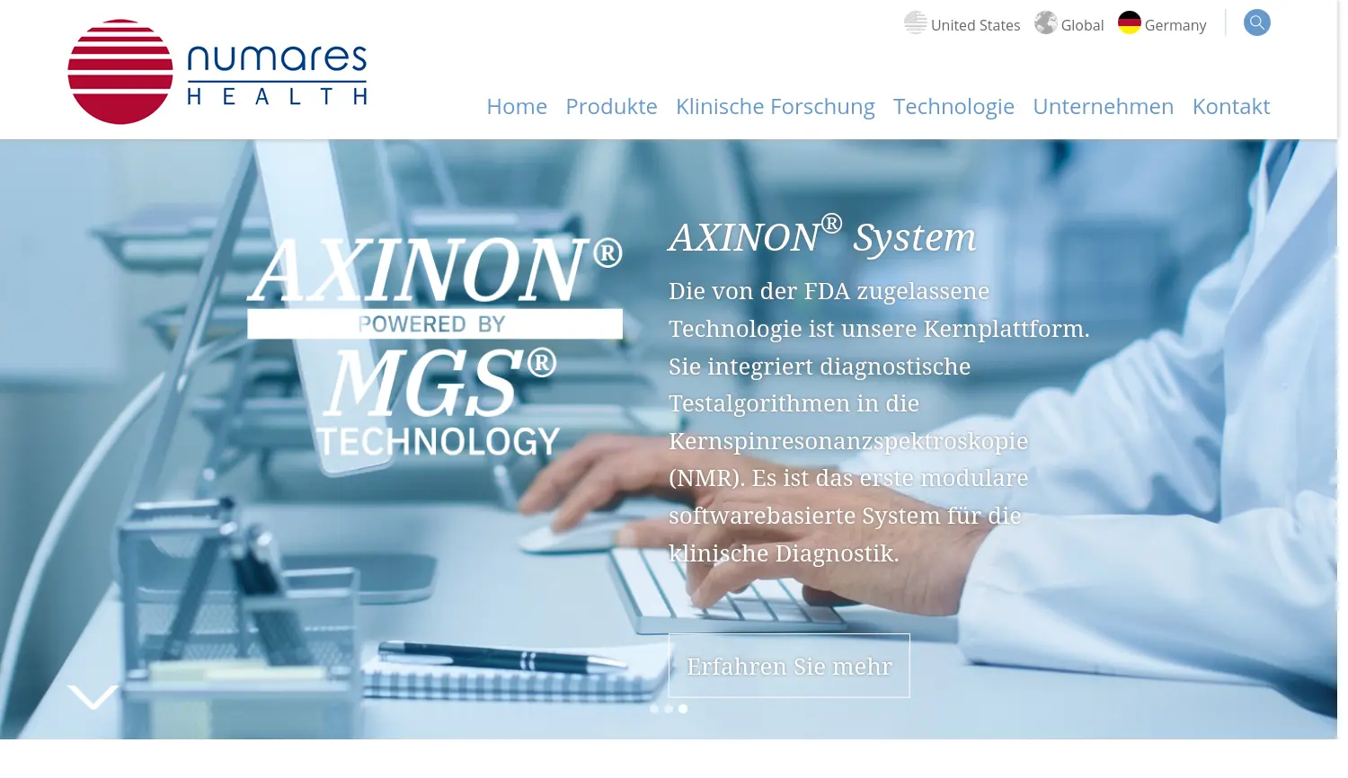 Website der Firma numares AG