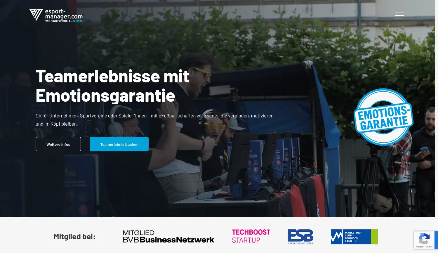 Website der Firma esport-manager Eleven GmbH & Co. KG