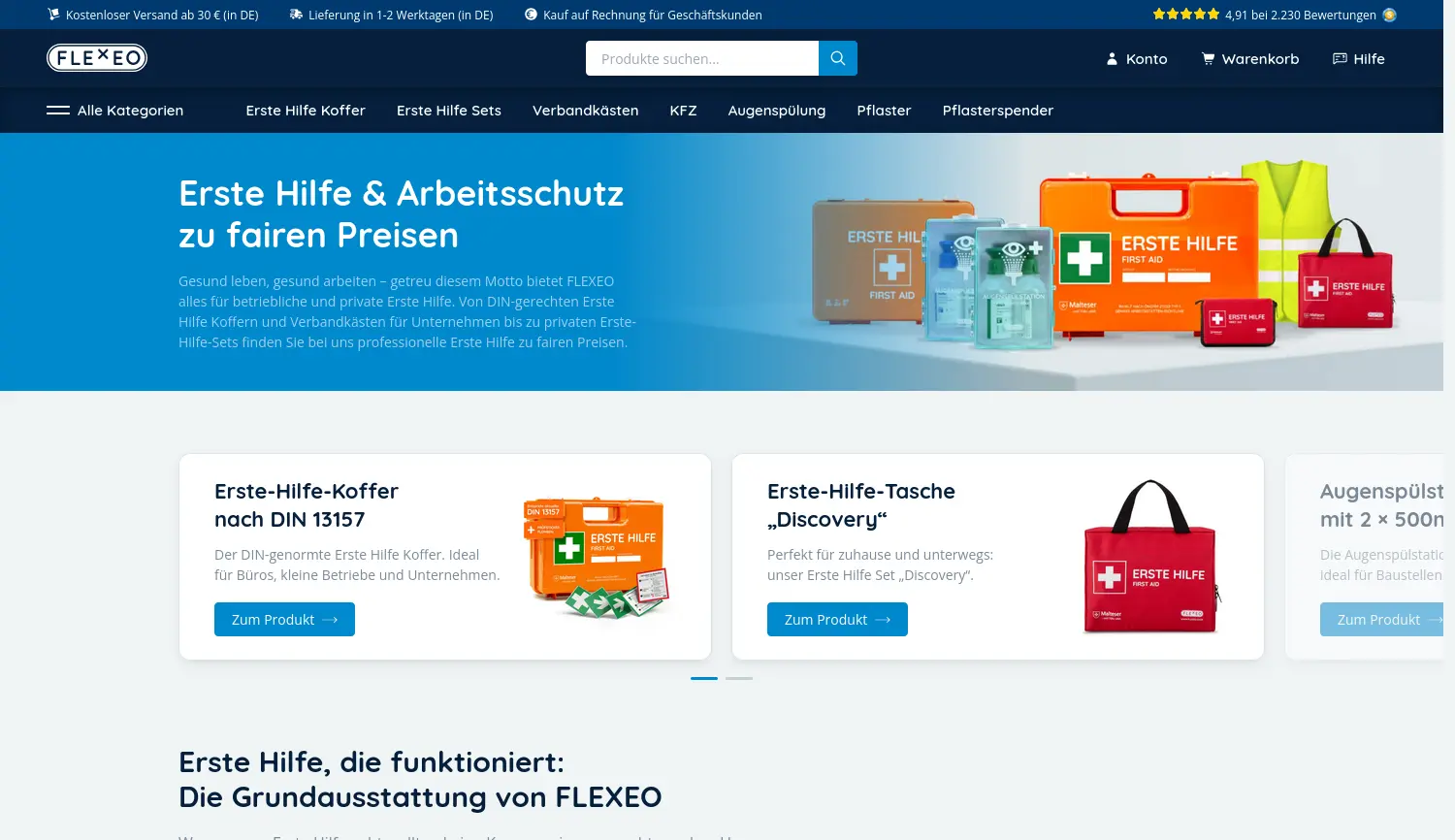 Website der Firma FLEXEO GmbH