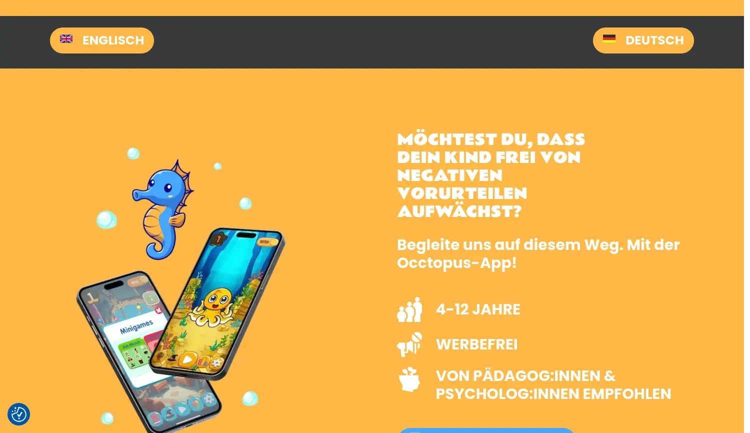 Website der Firma Octopus Education UG