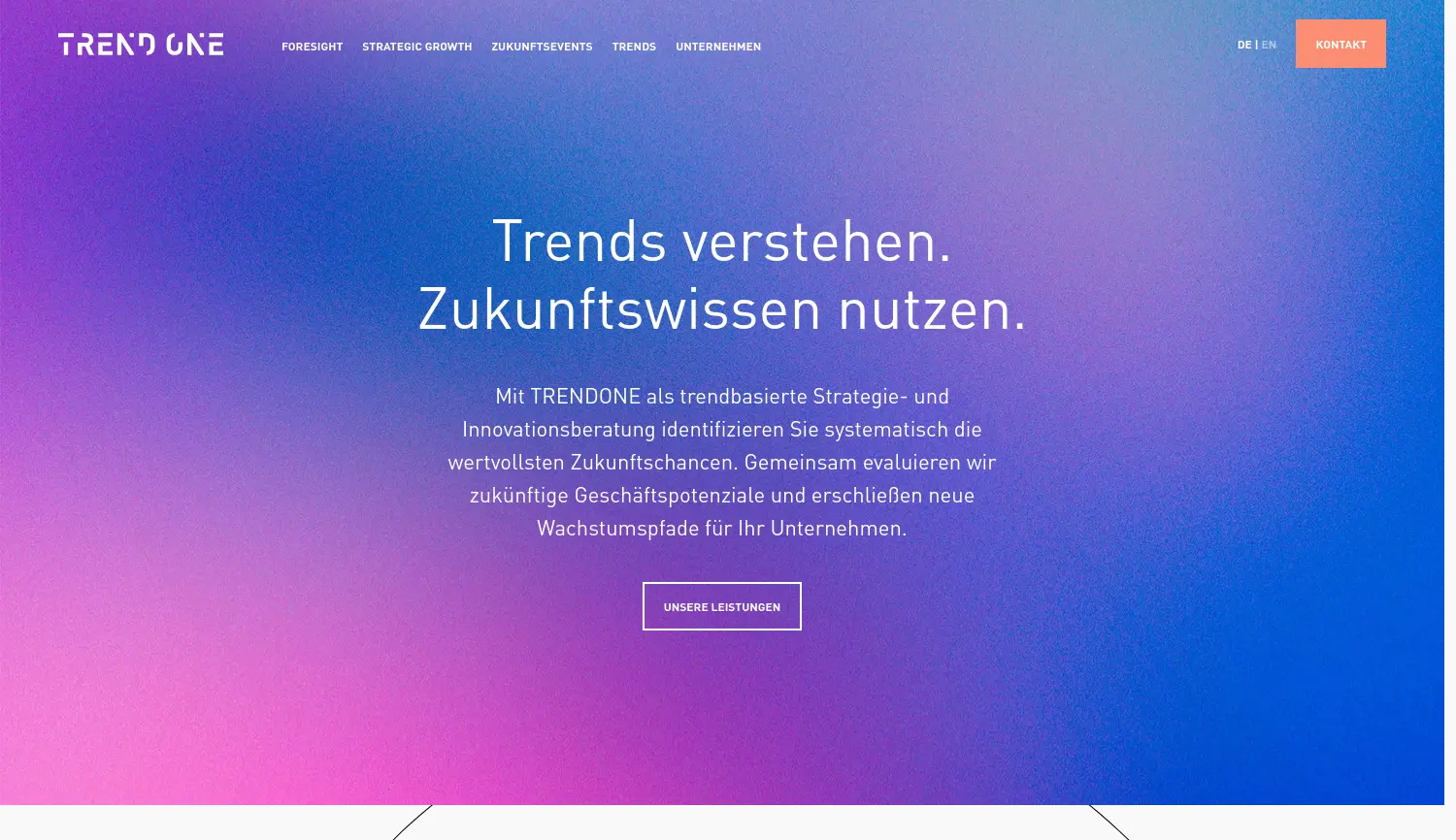 Website der Firma TRENDONE GmbH