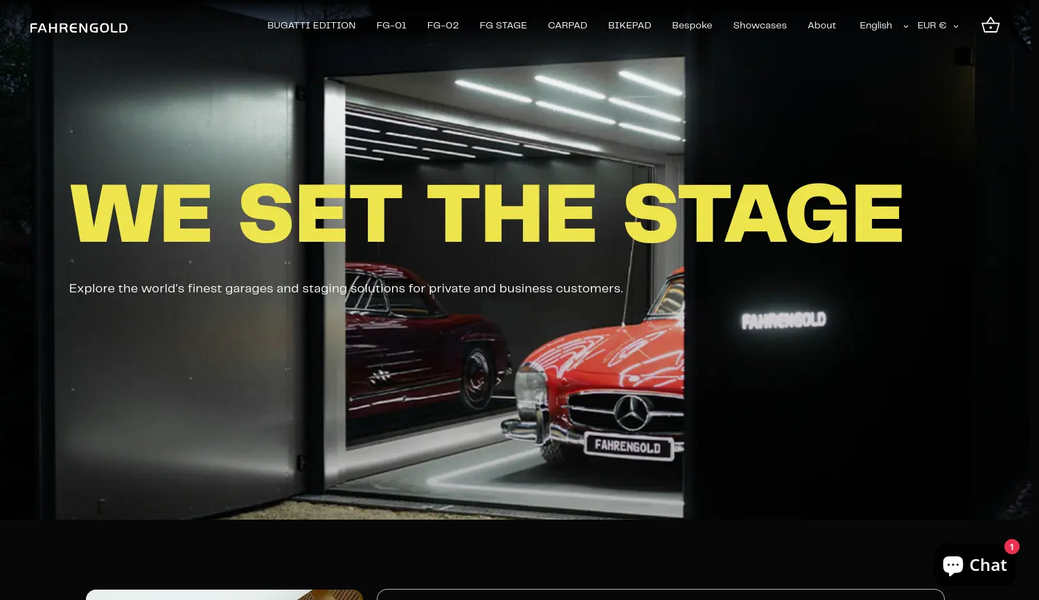 Website der Firma Fahrengold GmbH