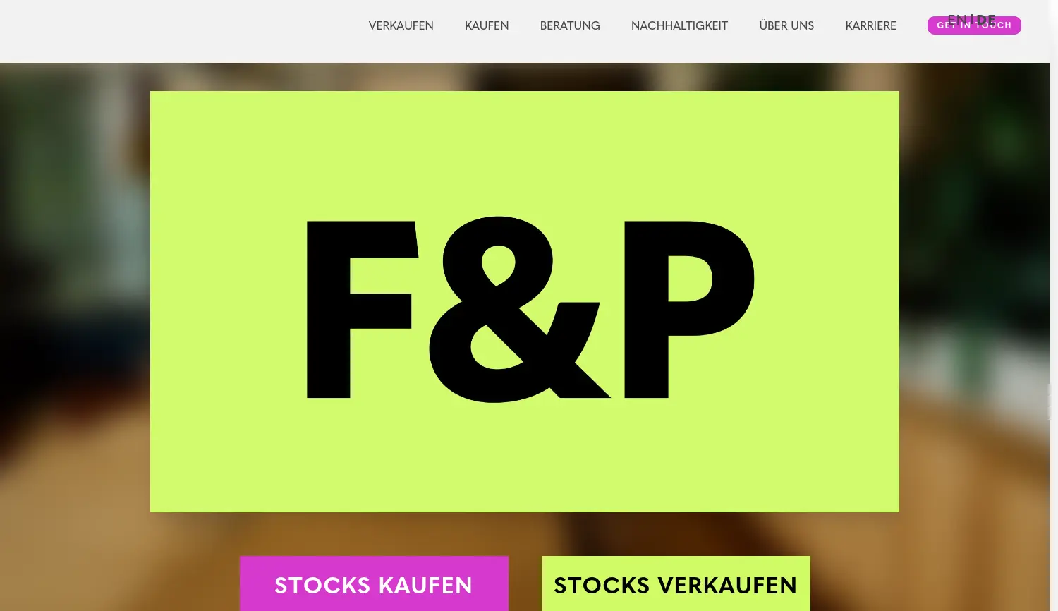 Website der Firma F&P Stock Solutions GmbH