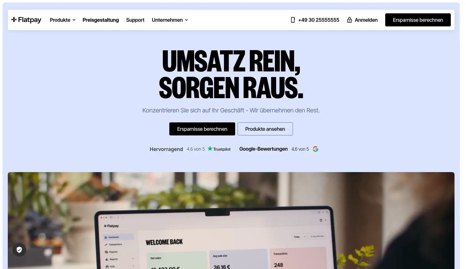 Website der Firma FLATPAY A.p.s Deutschland