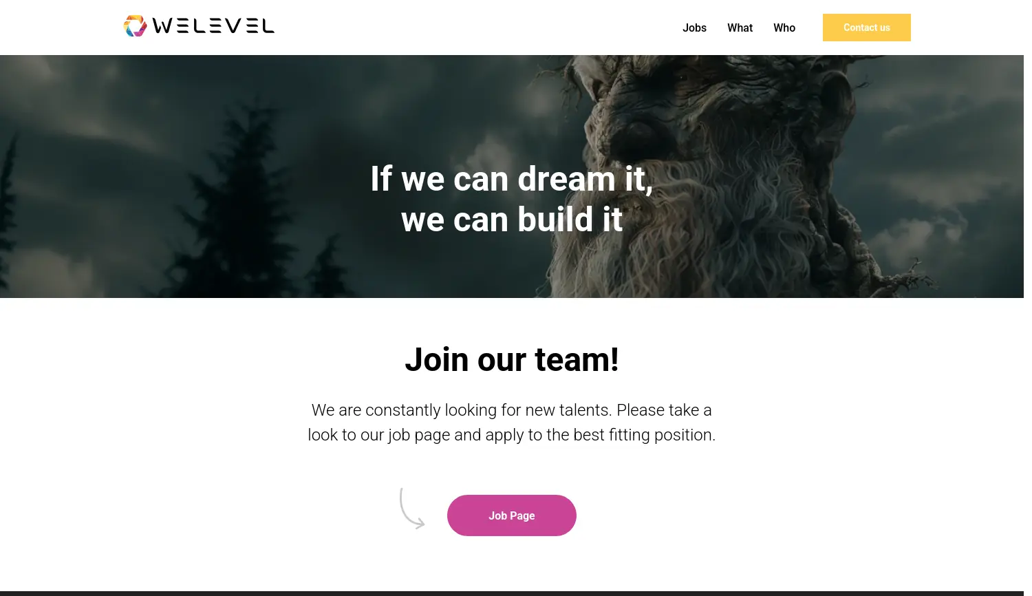 Website der Firma welevel GmbH