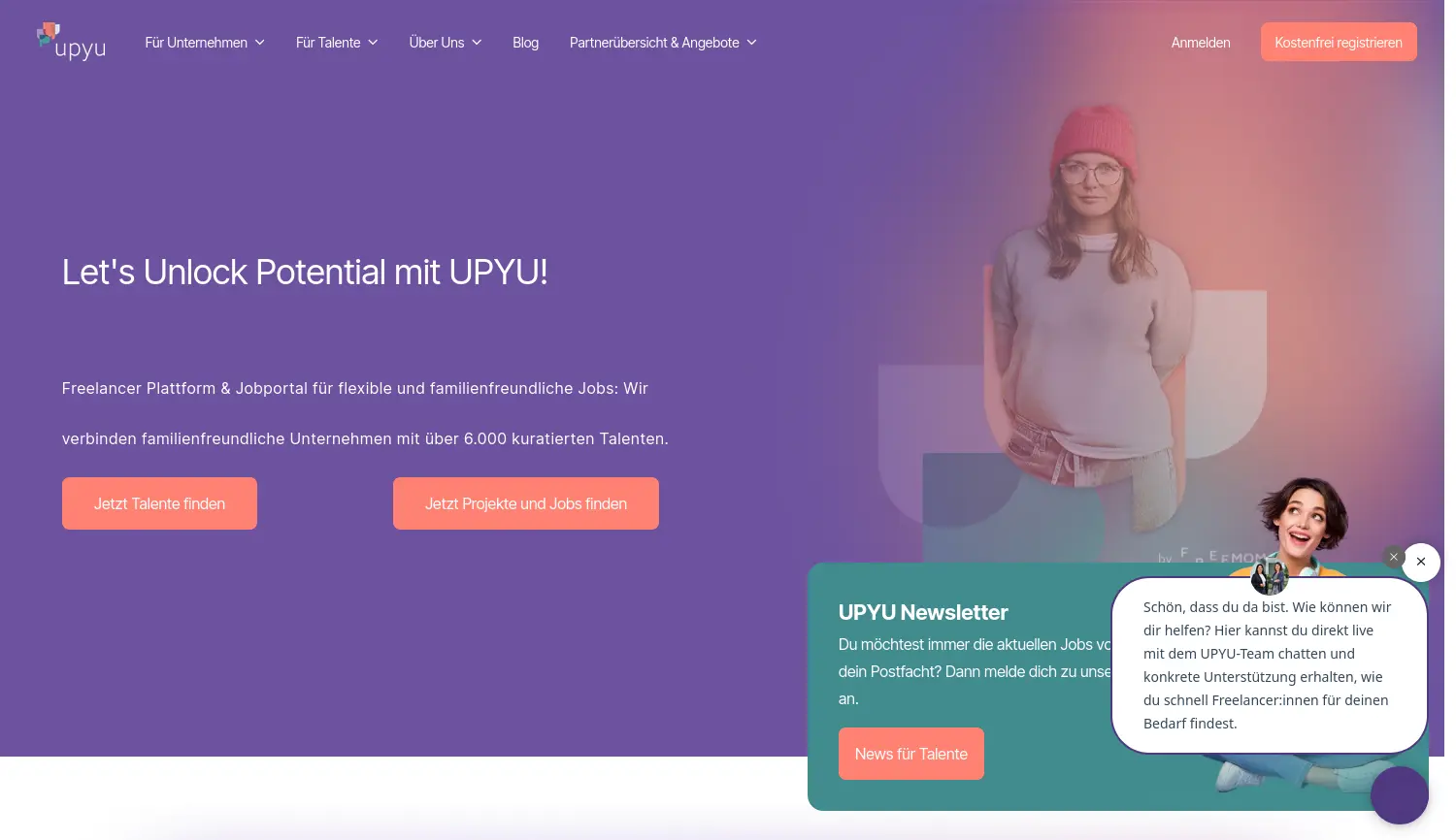 Website der Firma FreeMOM GmbH