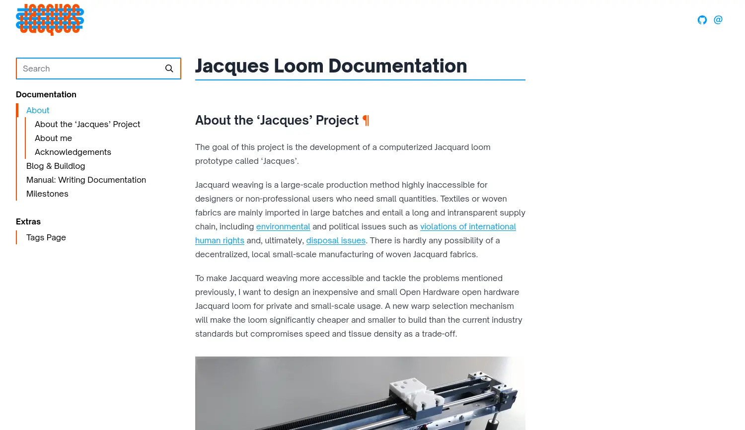 Website der Firma Jacques Loom