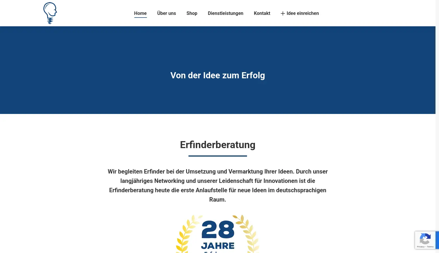 Website der Firma Erfinderprofis UG
