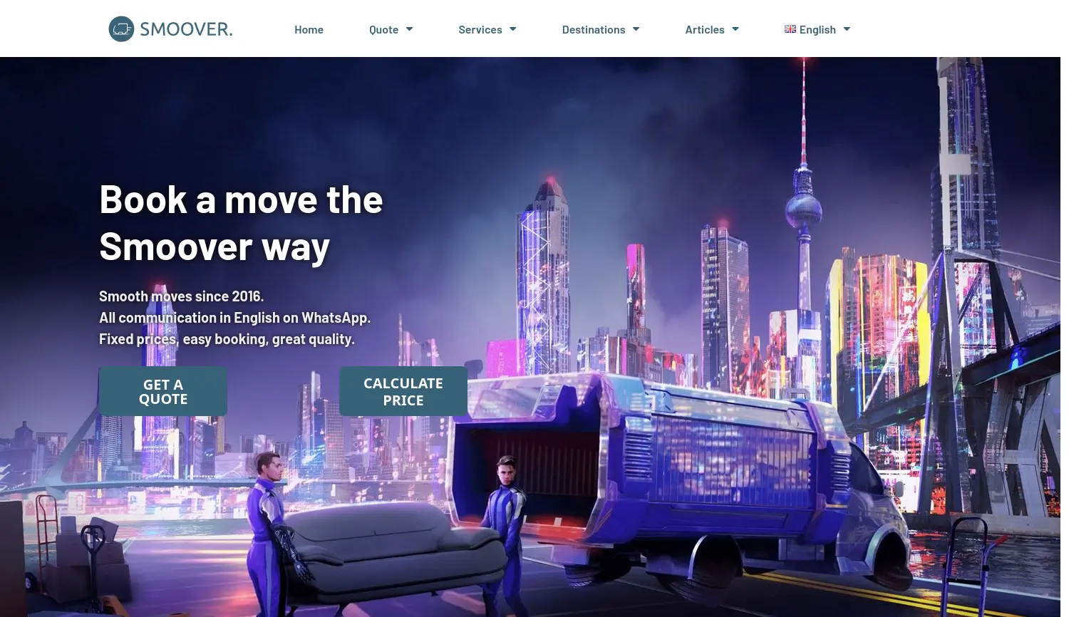 Website der Firma Smoover