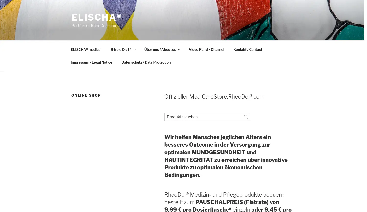 Website der Firma ELISCHA Medical GmbH