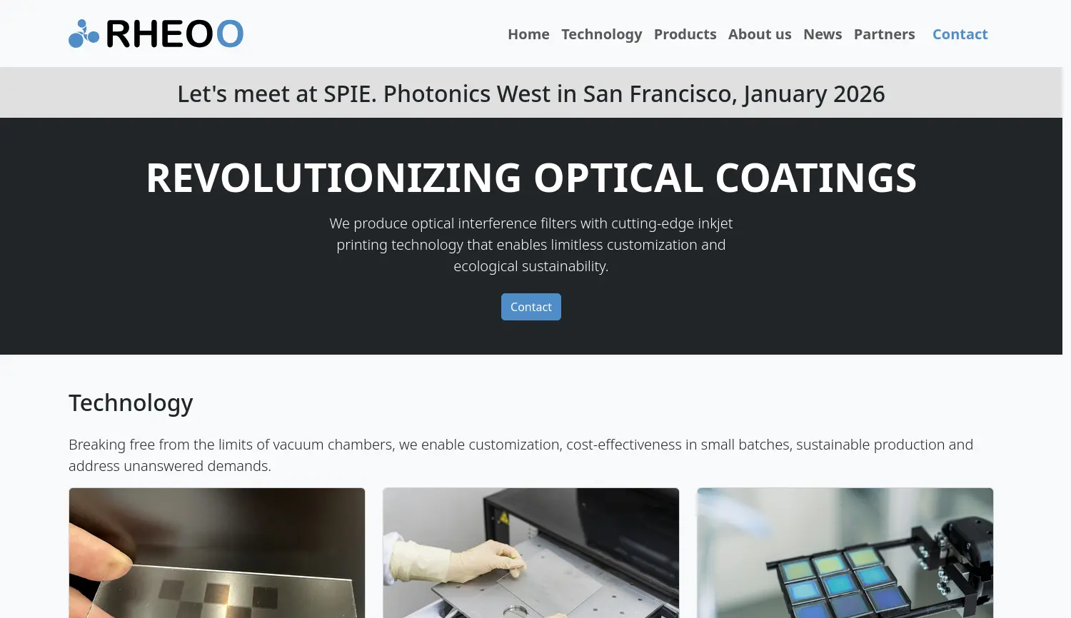 Website der Firma Rheoo GmbH