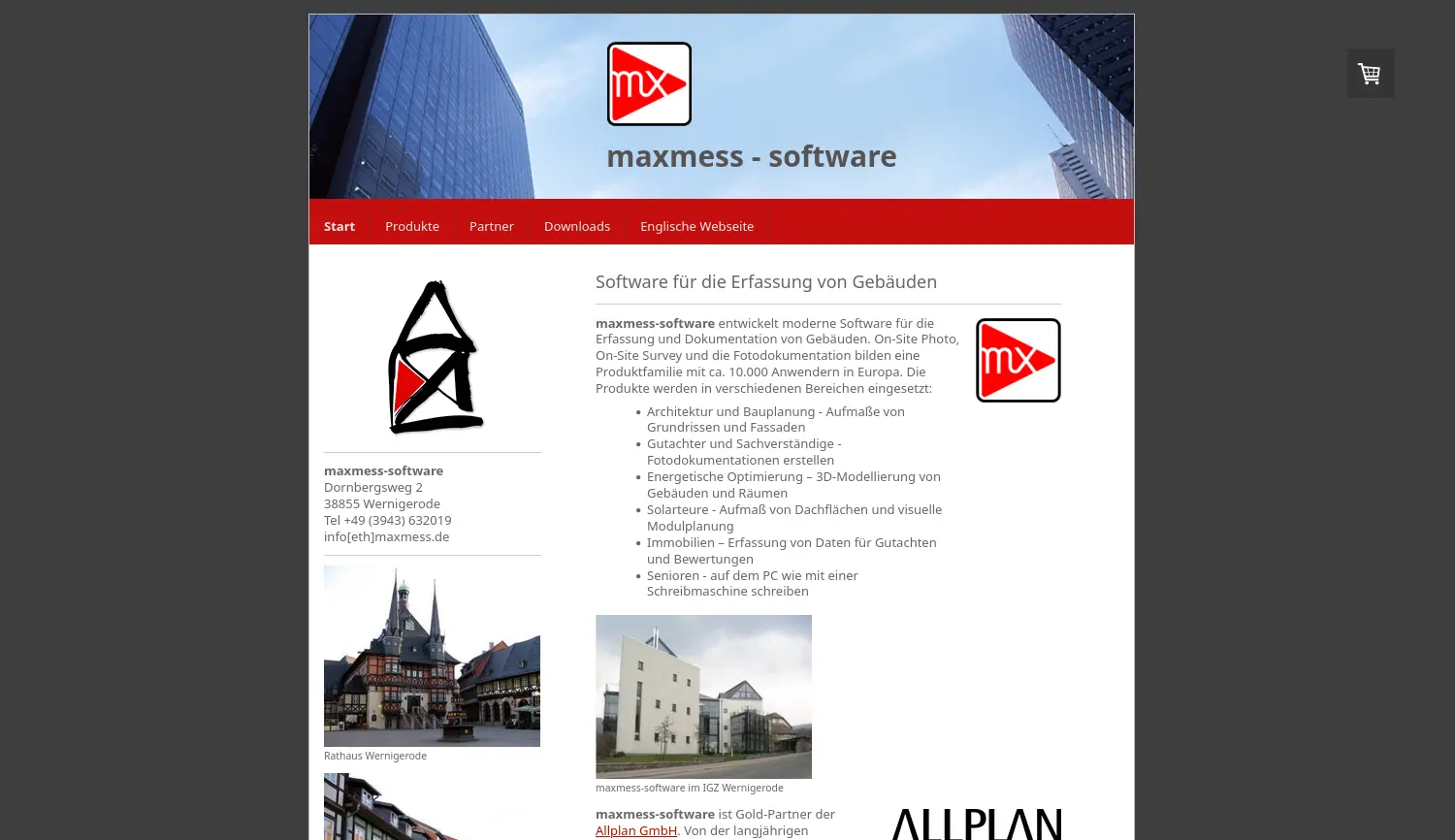 Website der Firma maxmess-software