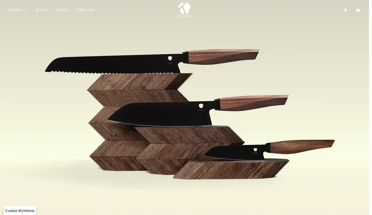 Website der Firma KLENG Manufaktur