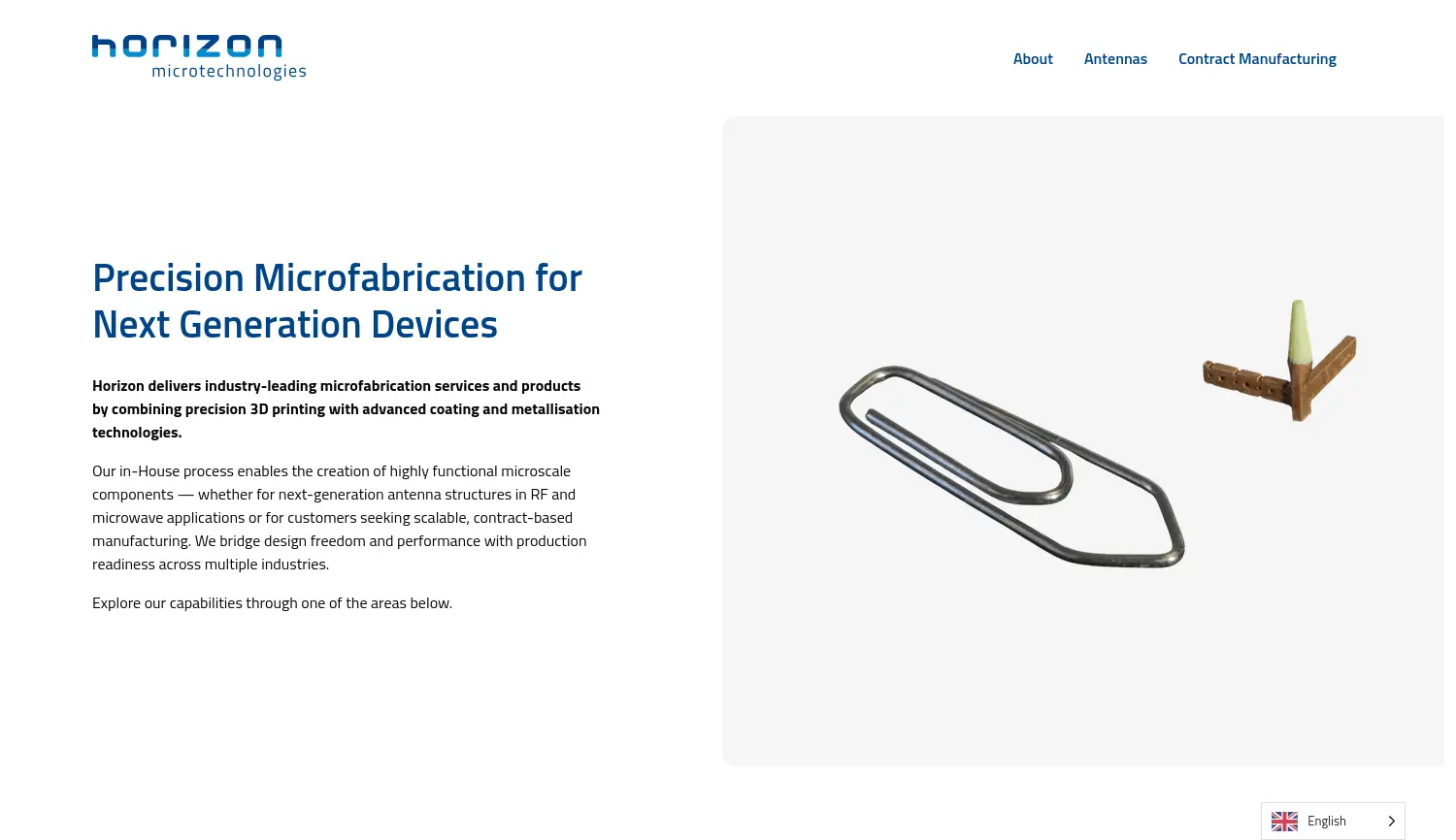Website der Firma Horizon Microtechnologies GmbH