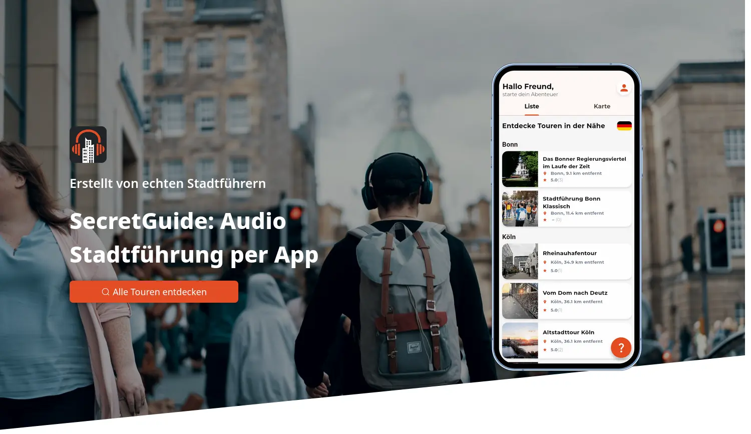 Website der Firma SecretGuide Stadtführungen UG (haftungsbeschränkt)