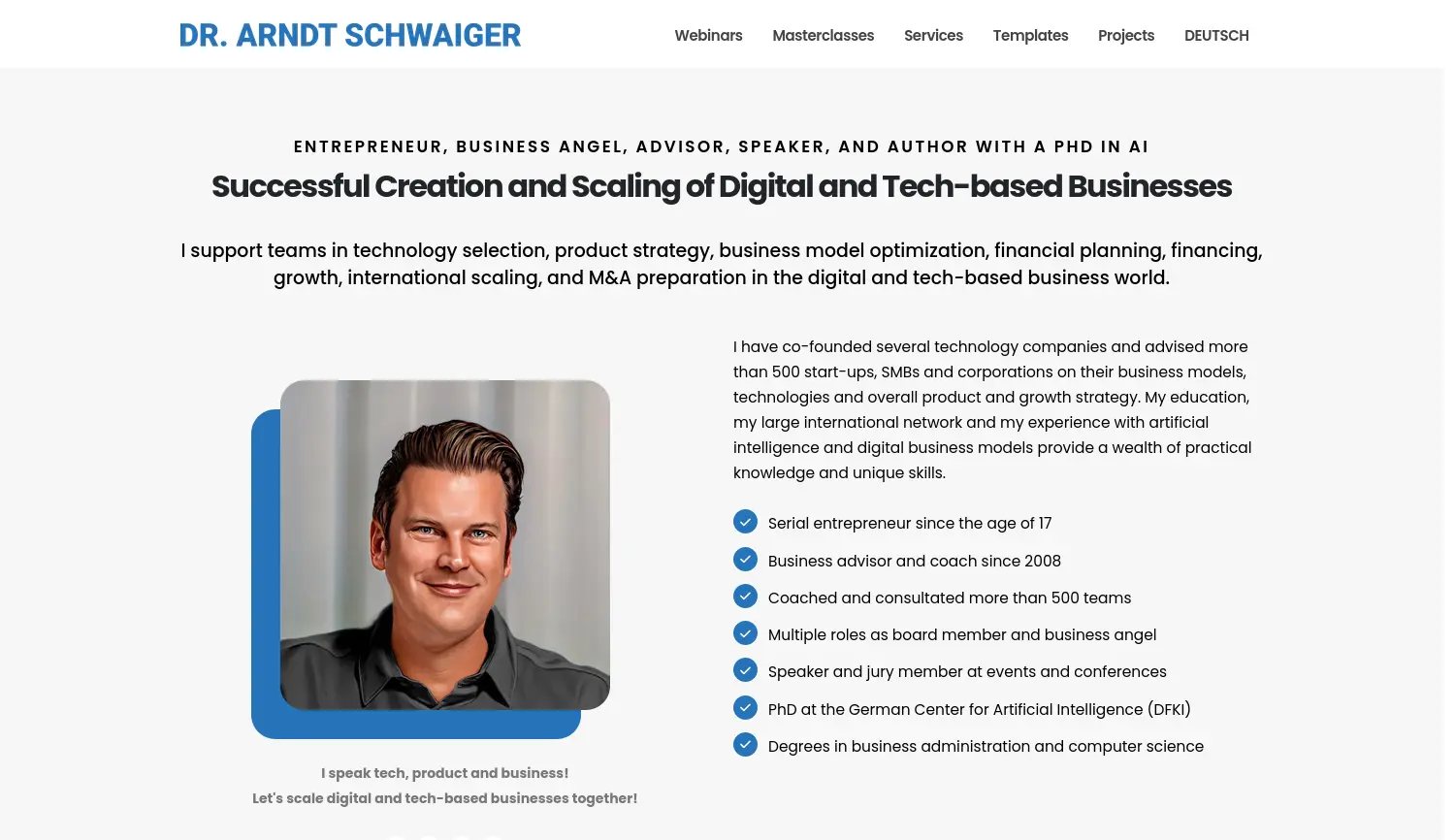 Website der Firma Dr. Arndt Schwaiger