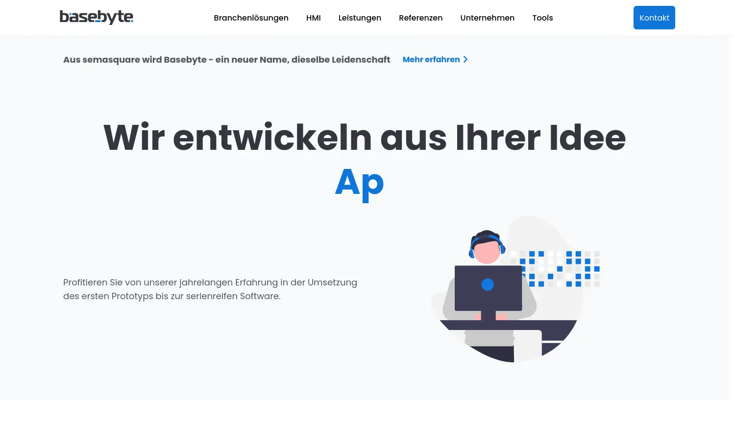 Website der Firma Basebyte GmbH