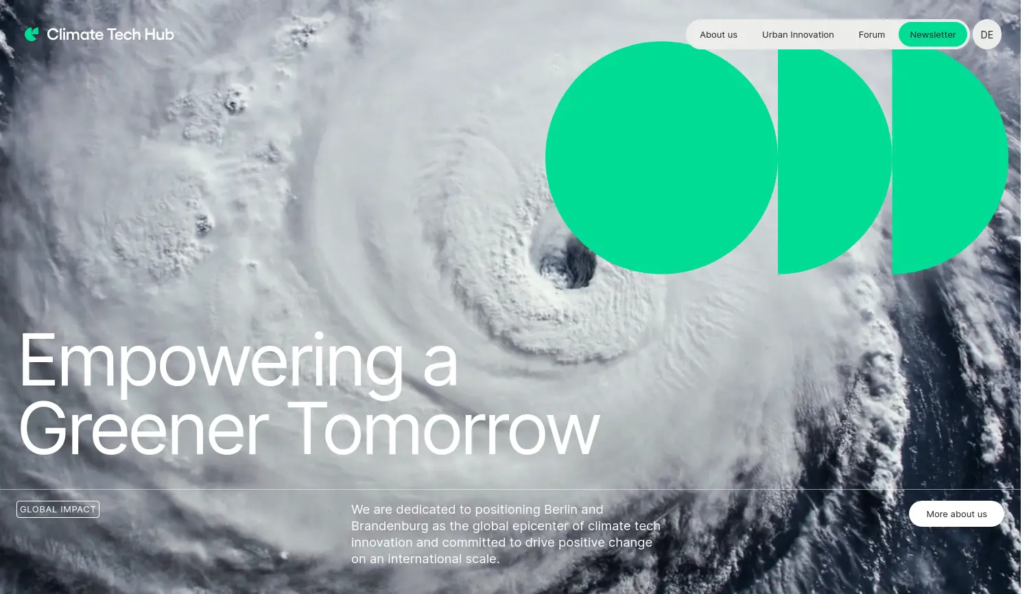 Website der Firma Climate Tech Hub e.V.