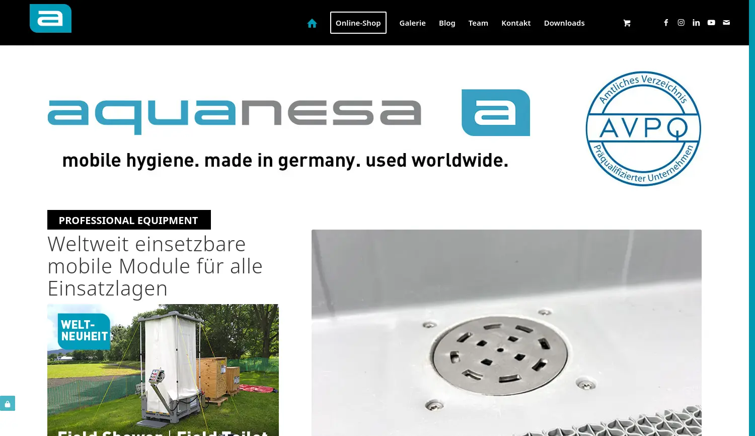 Website der Firma aquanesa solution GmbH