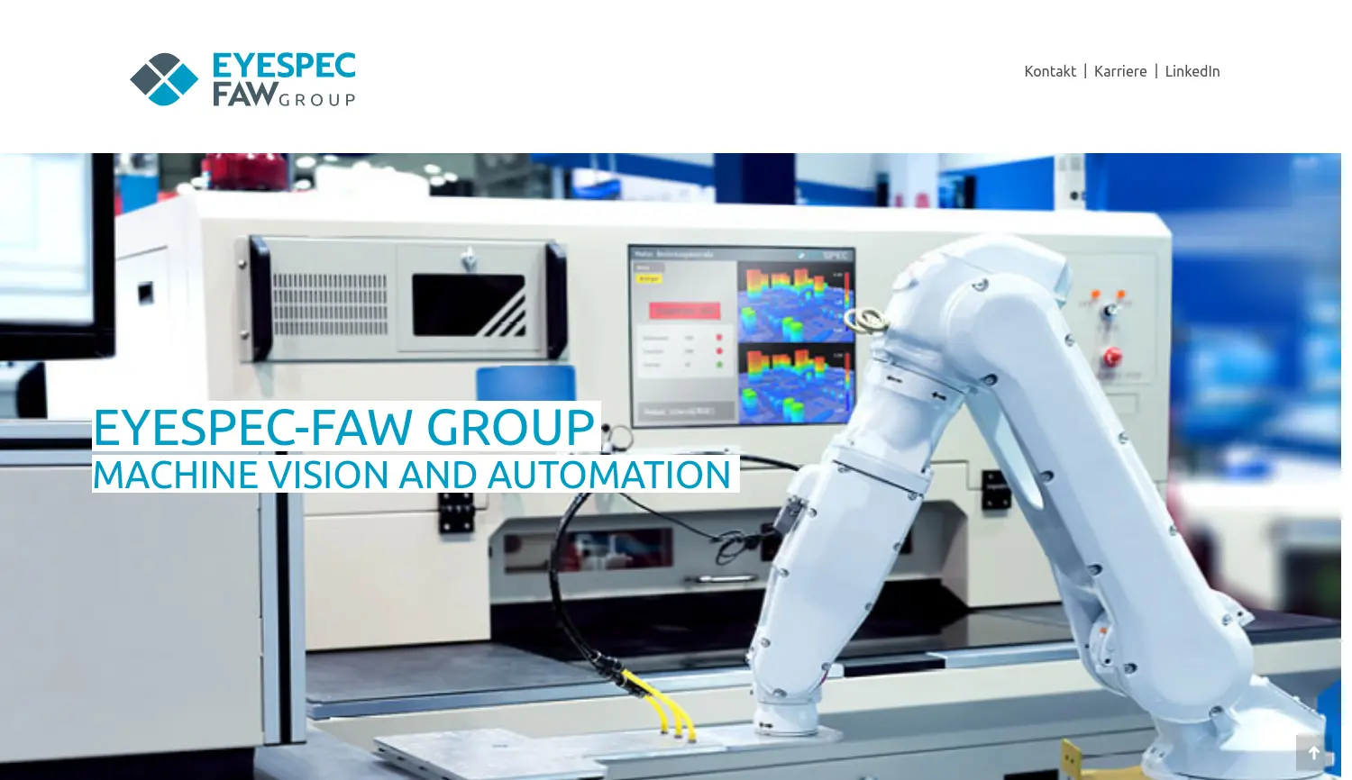 Website der Firma EyeSpec GmbH & FAW Industrial Automation GmbH