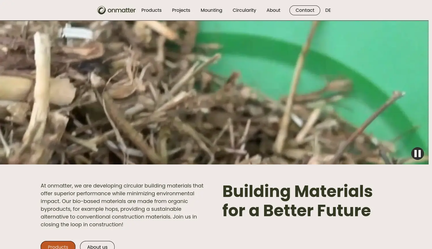 Website der Firma onmatter GmbH