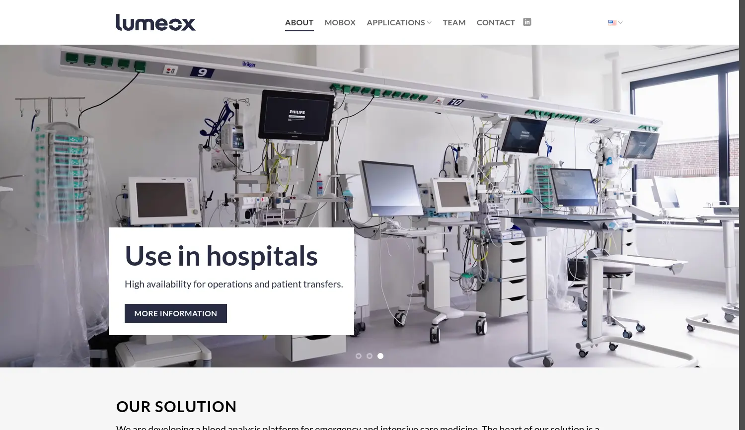 Website der Firma Lumeox GmbH