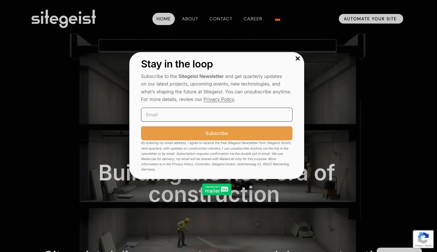 Website der Firma Sitegeist GmbH