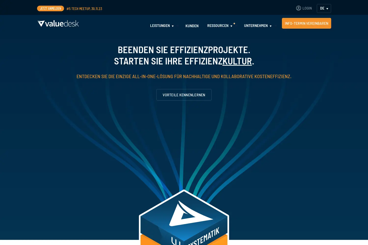 Website der Firma Valuedesk GmbH
