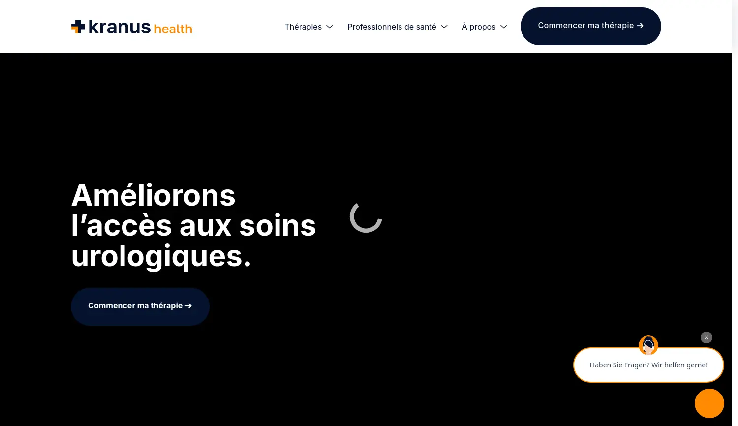 Website der Firma Kranus Health GmbH