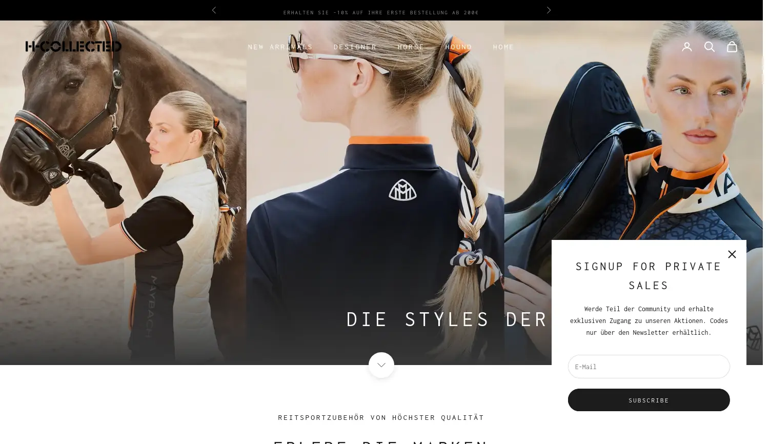 Website der Firma L'Evoine Riding GmbH