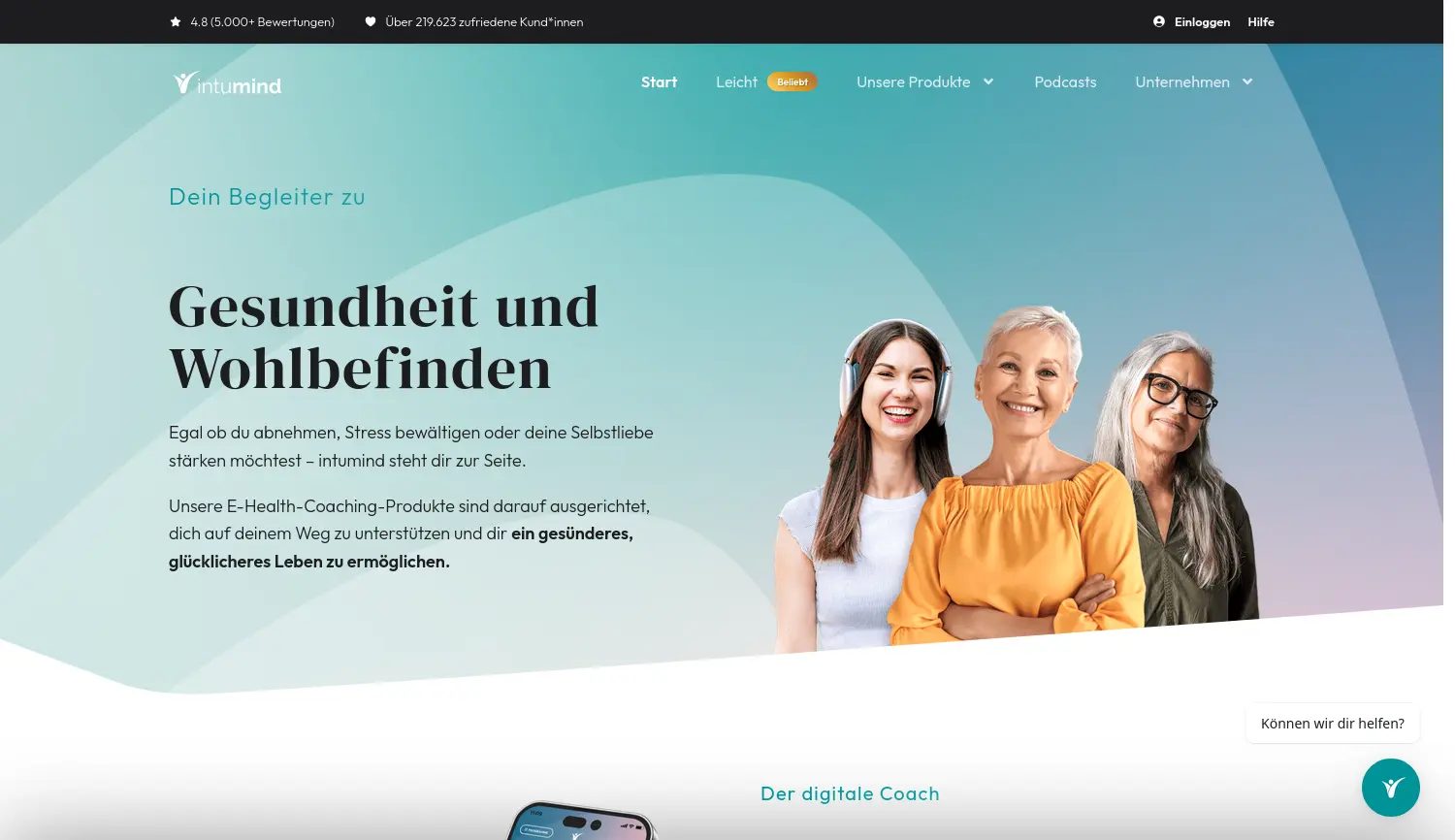 Website der Firma intumind GmbH