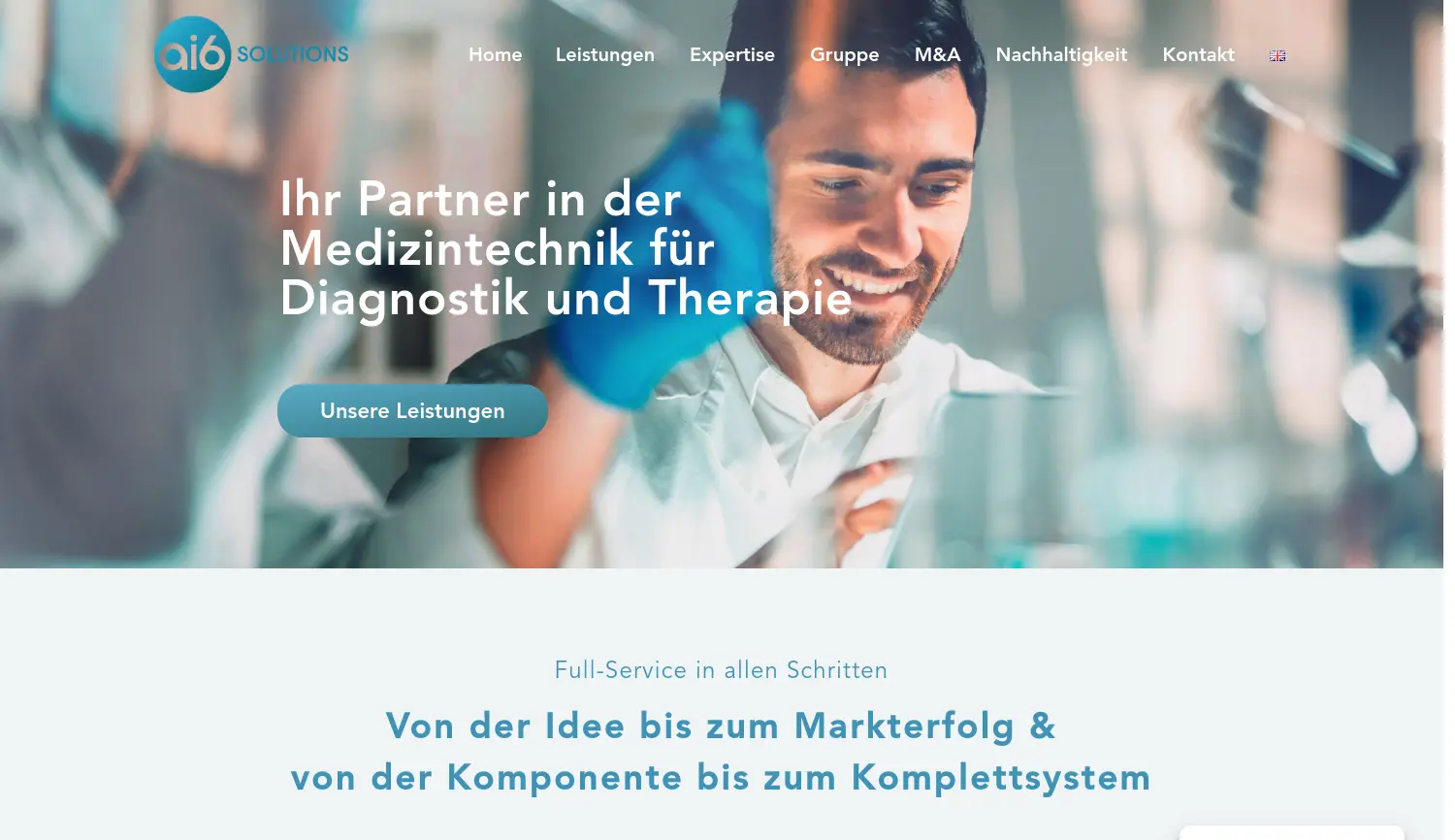 Website der Firma ai6 SOLUTIONS GmbH