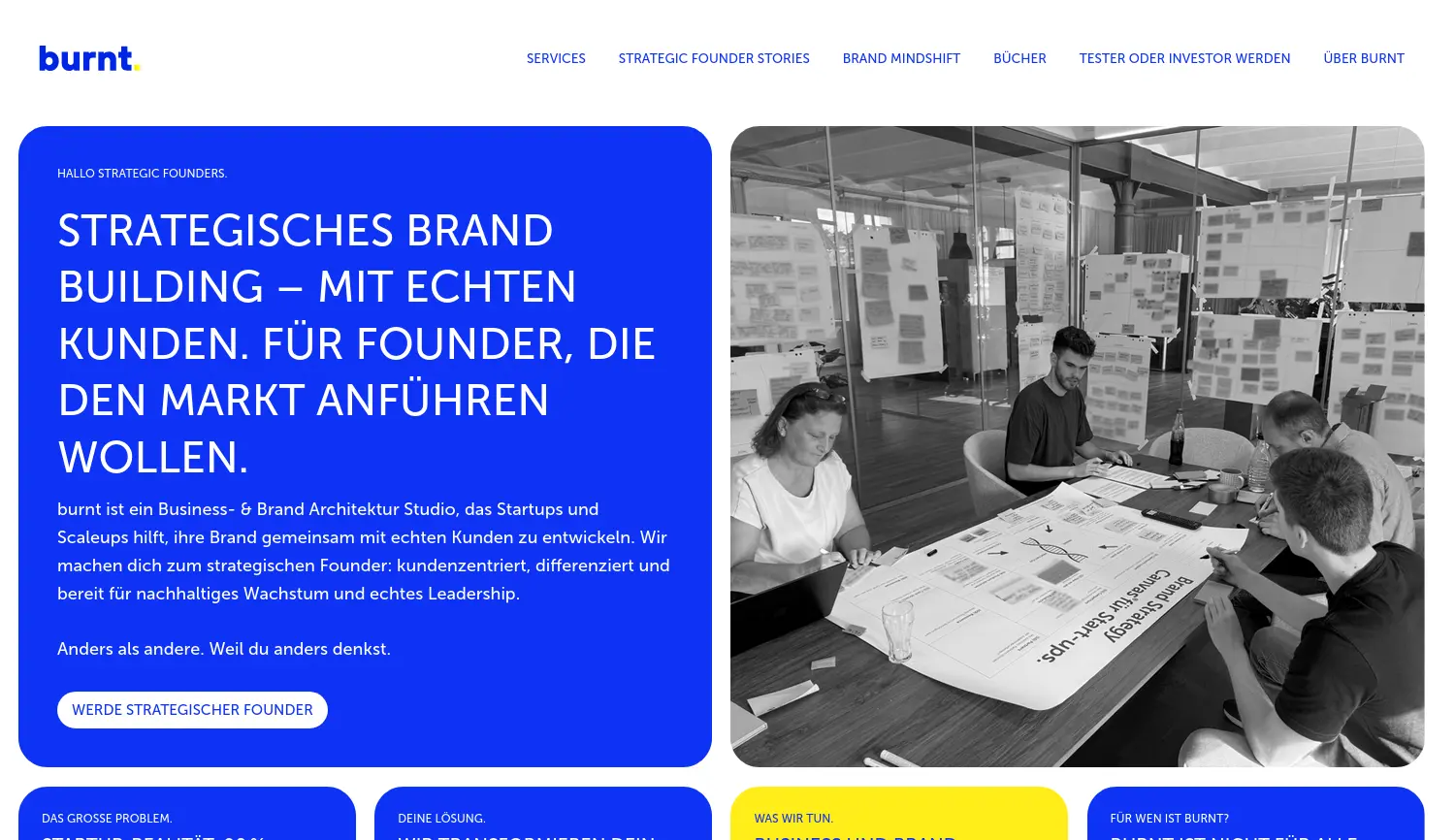 Website der Firma burnt GmbH