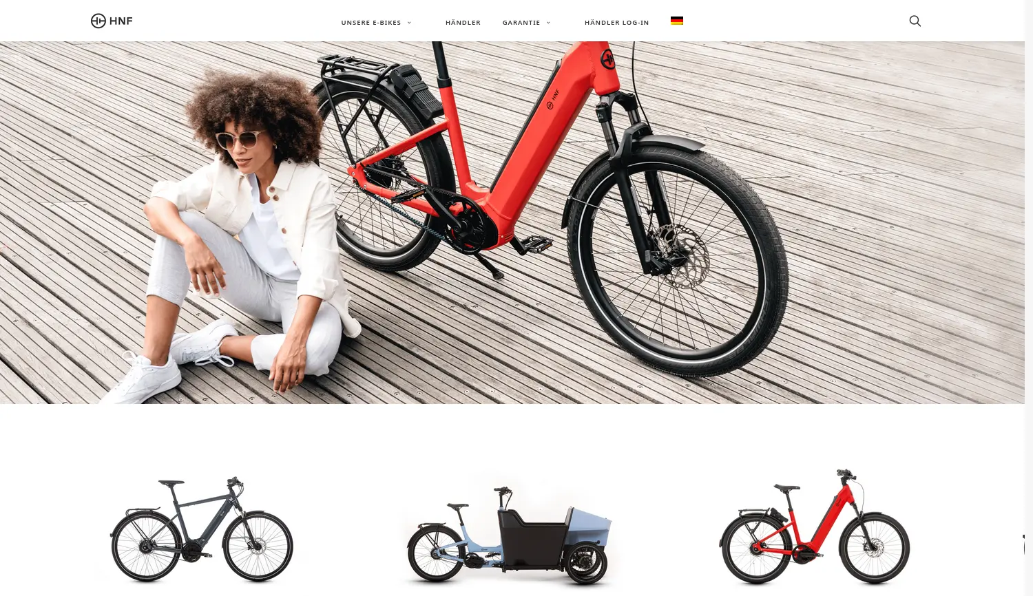 Website der Firma HNF GmbH