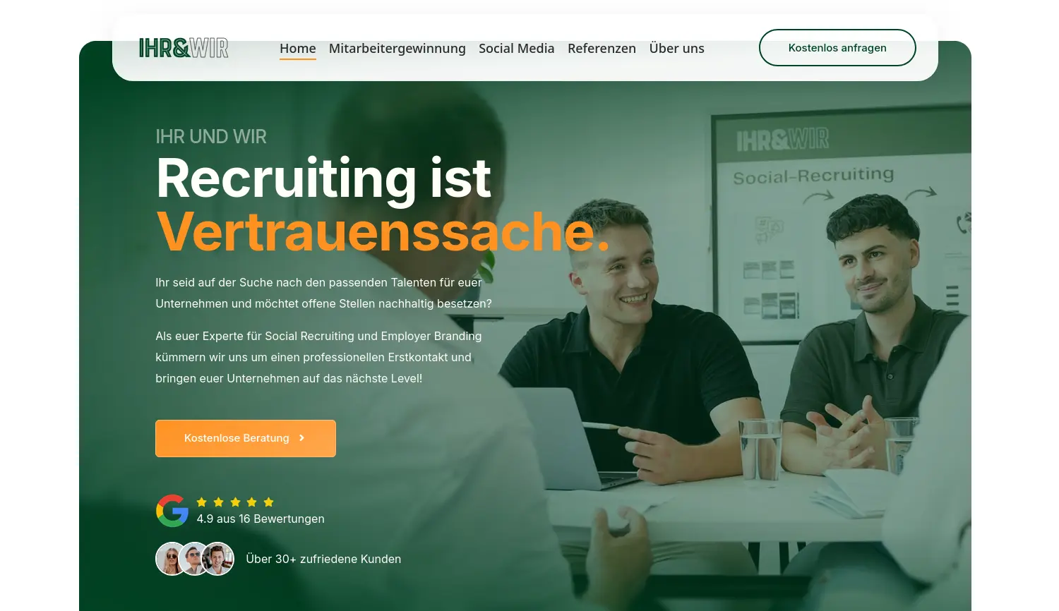 Website der Firma Ihr&Wir GmbH