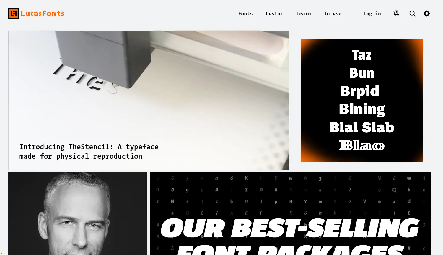 Website der Firma LucasFonts GmbH