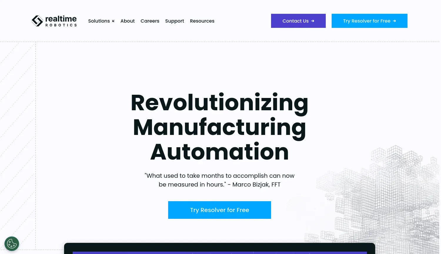 Website der Firma Realtime Robotics, Inc.