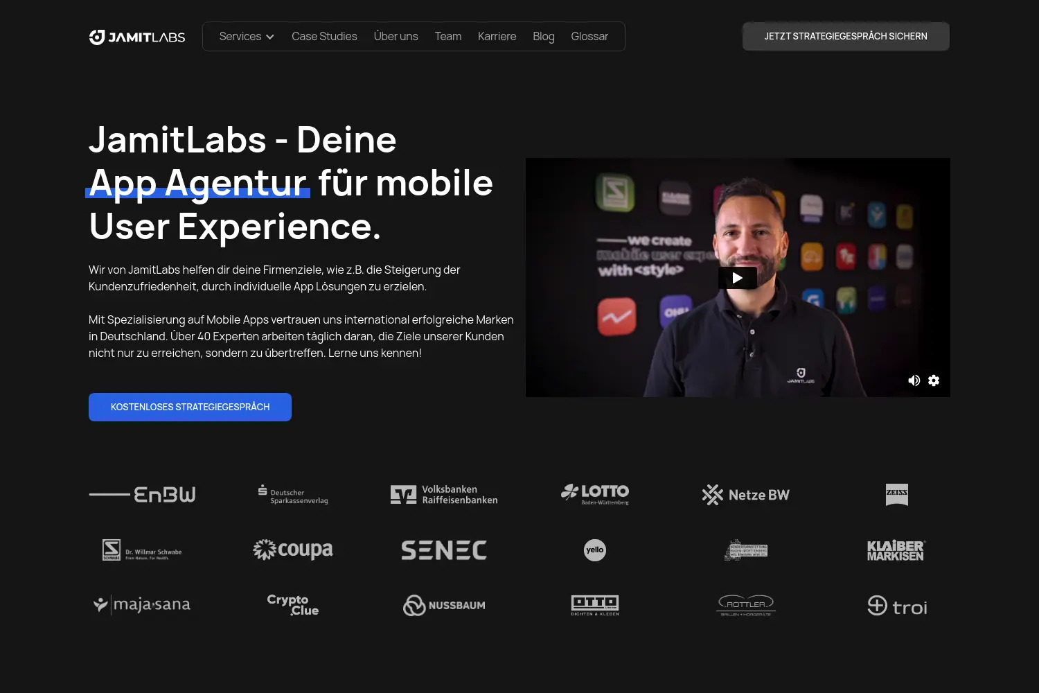 Website der Firma Jamit Labs GmbH