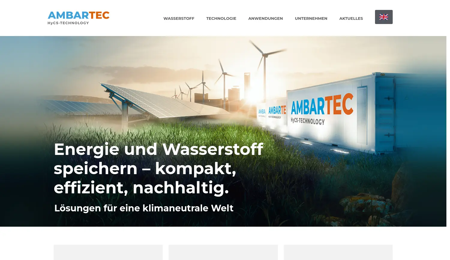 Website der Firma AMBARtec AG