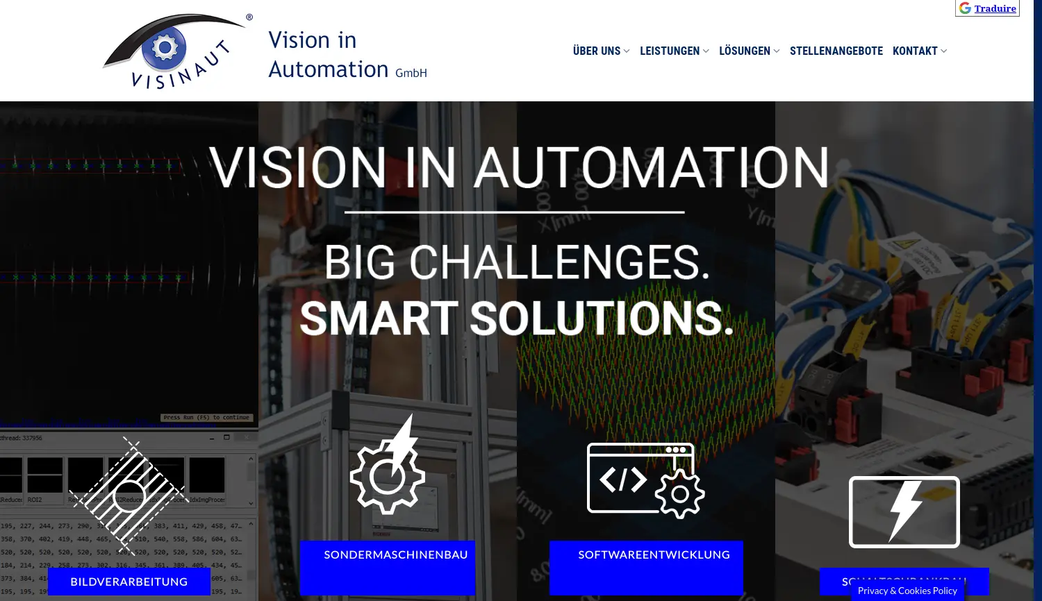 Website der Firma VISION IN AUTOMATION GMBH