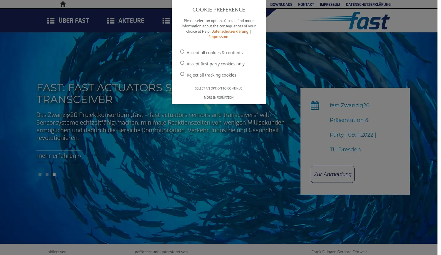 Website der Firma fast