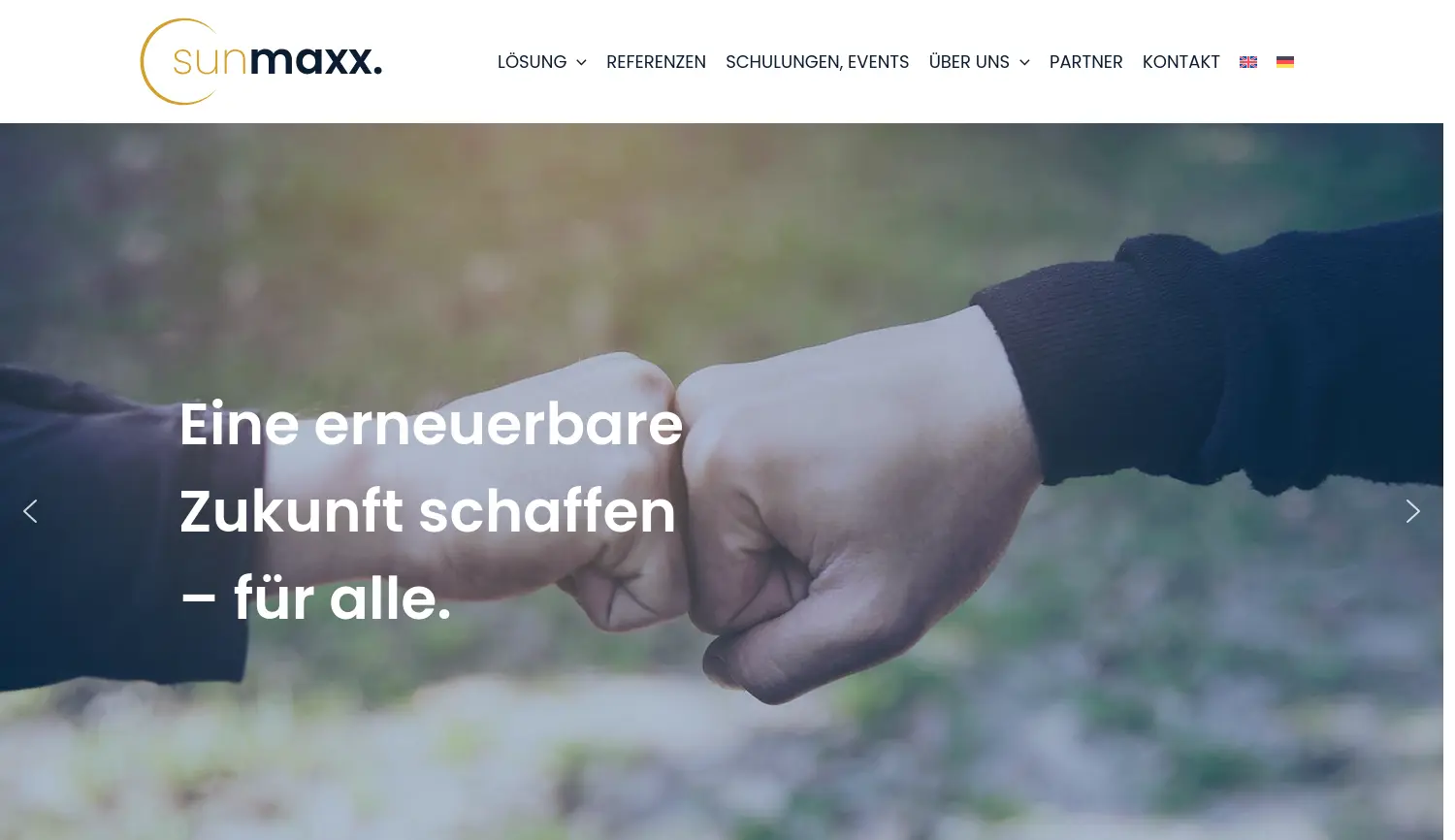 Website der Firma Sunmaxx PVT GmbH