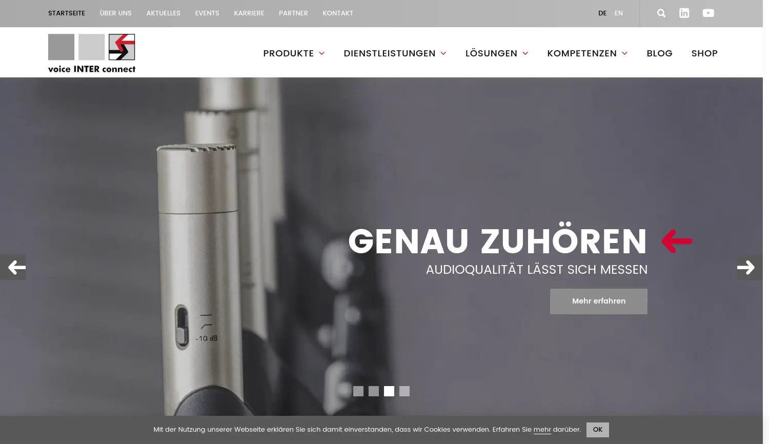 Website der Firma voice INTER connect GmbH