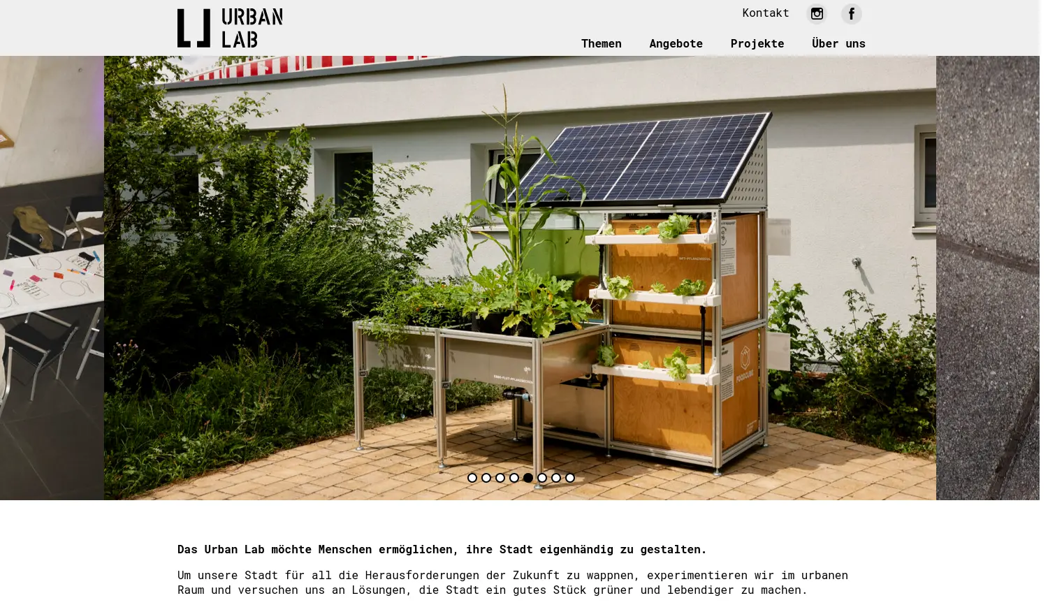 Website der Firma Urban Lab gUG (haftungsbeschränkt)