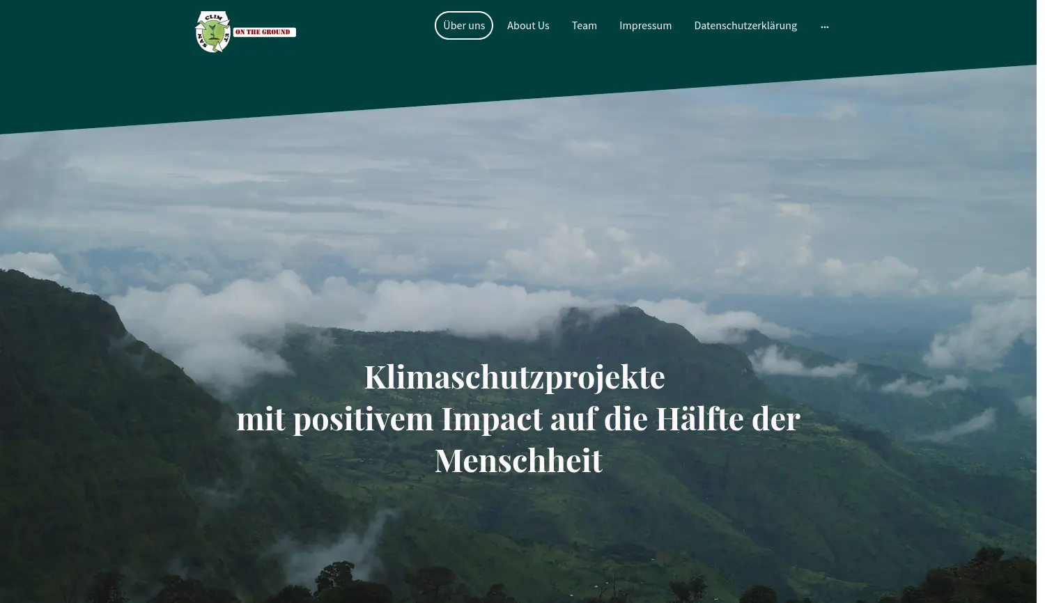 Website der Firma ClimEtSan-OnTheGround GmbH