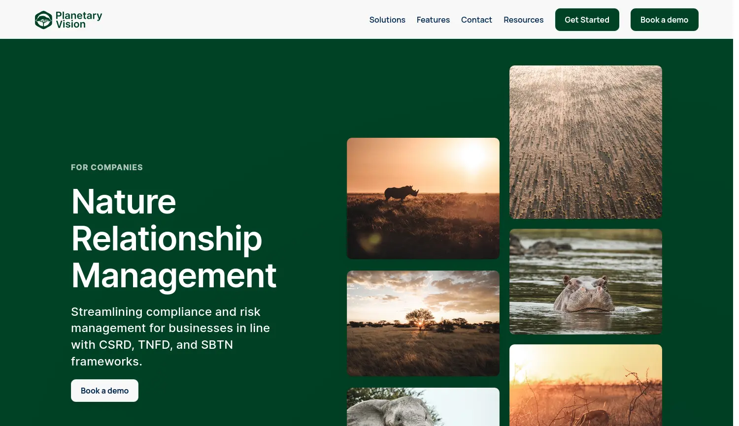 Website der Firma Planetary Vision