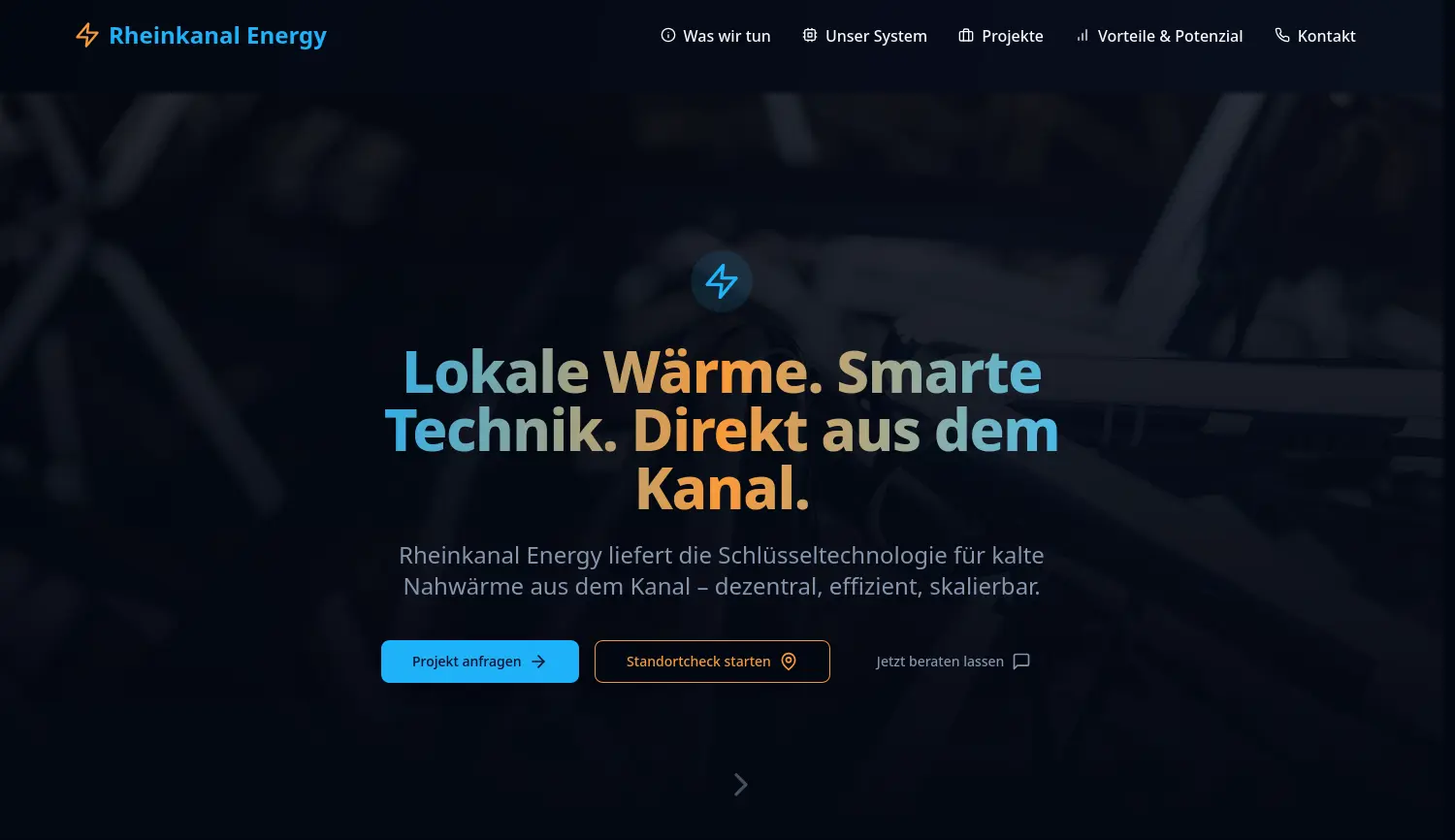Website der Firma Rheinkanal Energy