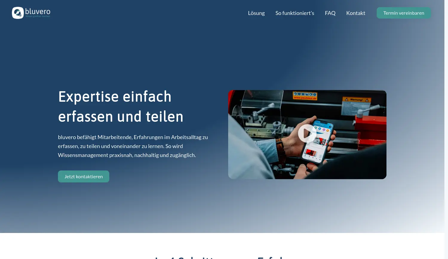 Website der Firma bluvero GmbH