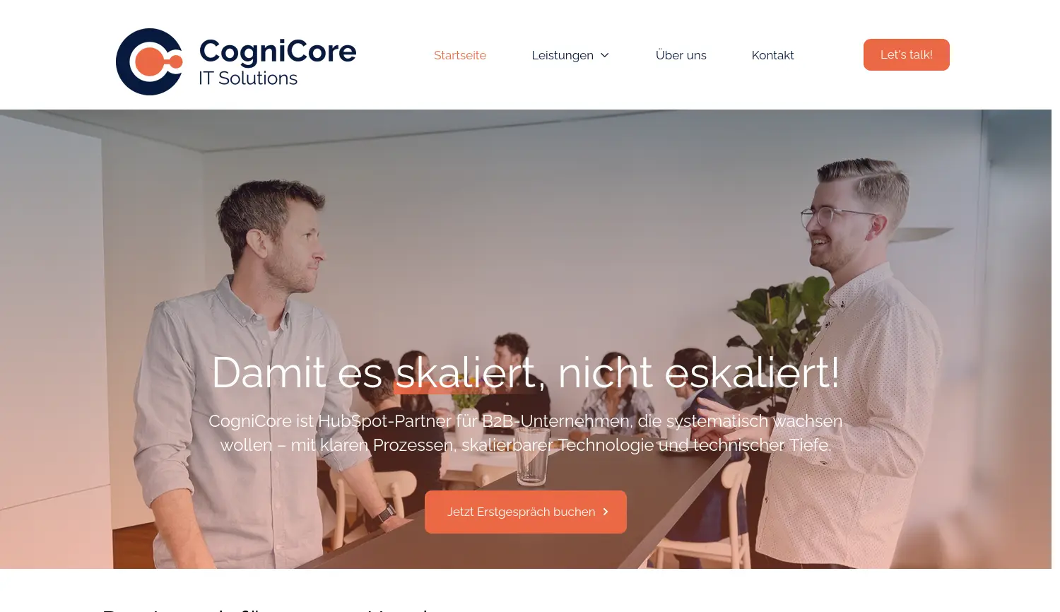 Website der Firma CogniCore IT Solutions GmbH